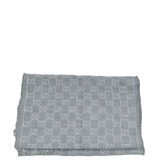 Gucci Grey GG Wool Scarf