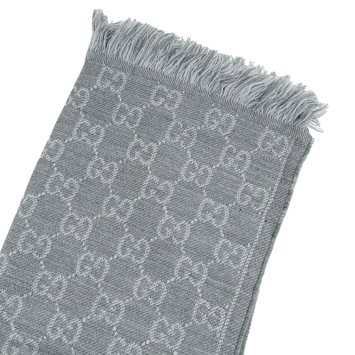 Gucci Grey GG Wool Scarf
