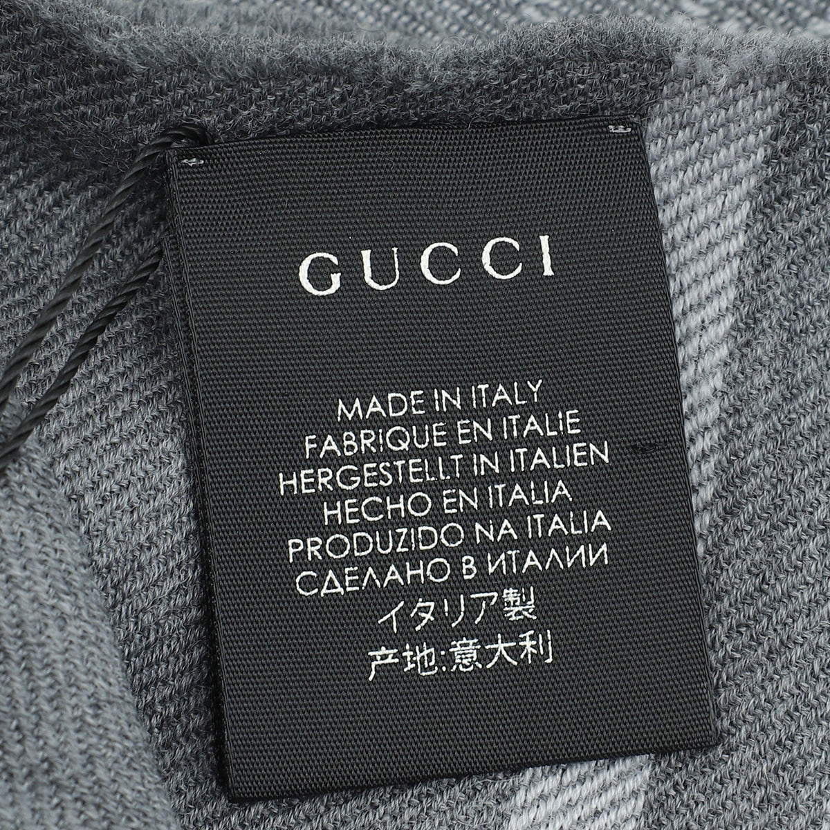 Gucci Grey GG Wool Scarf