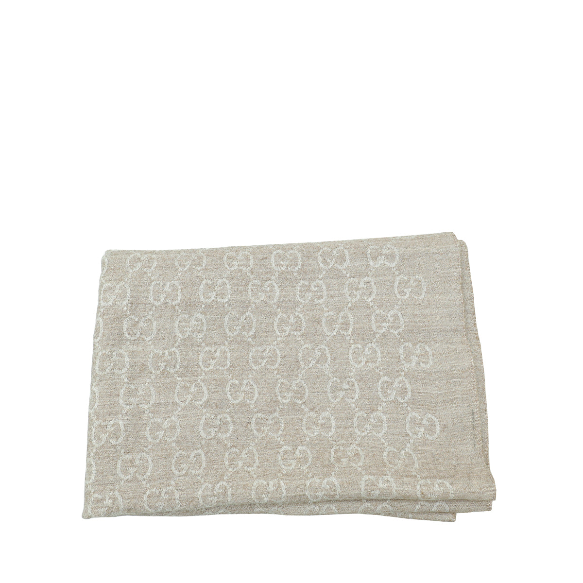 Gucci Beige GG Wool Scarf-Gucci-THE CLOSET