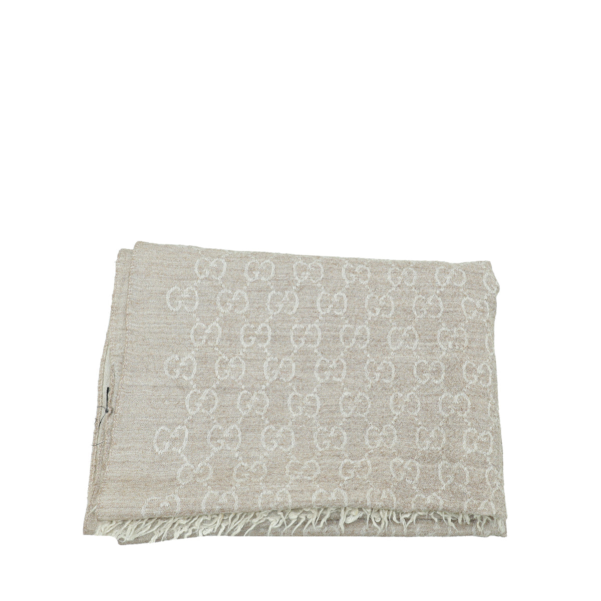 Gucci Beige GG Wool Scarf-Gucci-THE CLOSET