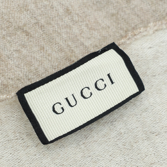 Gucci Beige GG Wool Scarf