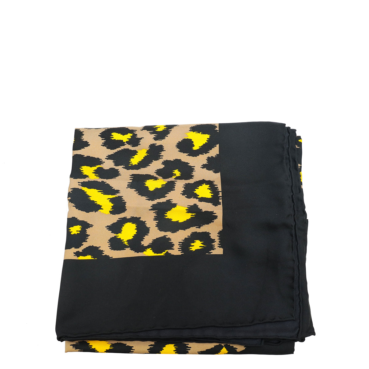 Gucci Tricolor Logo Disco Leopard Square Silk Scarf-Gucci-THE CLOSET
