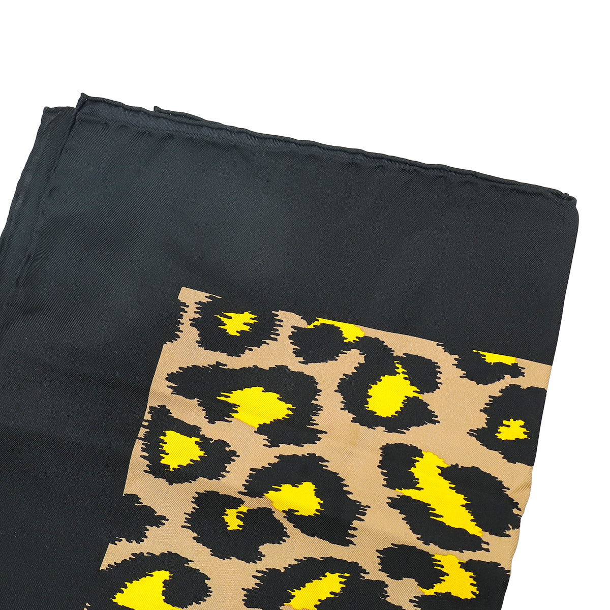 Gucci Tricolor Logo Disco Leopard Square Silk Scarf