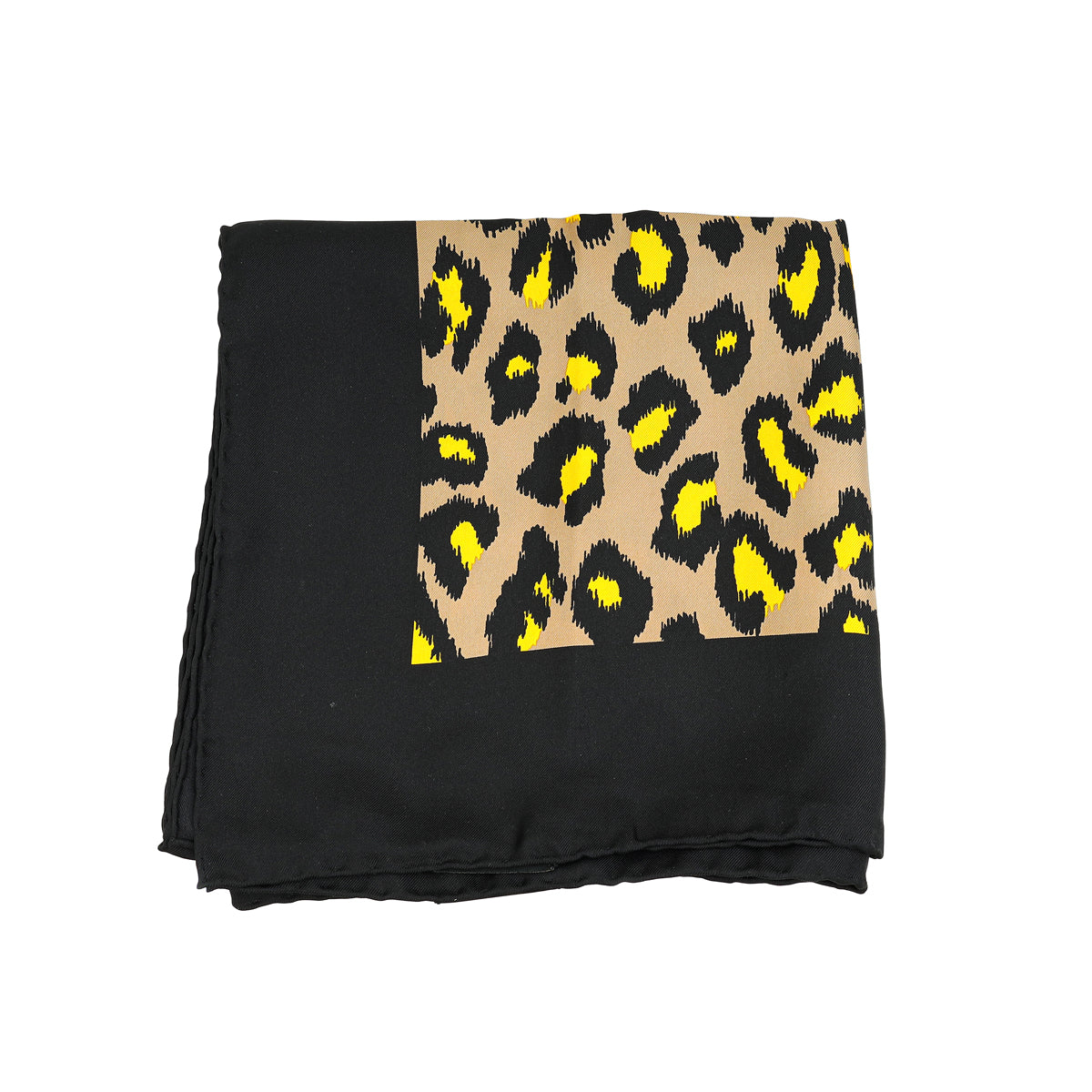 Gucci Tricolor Silk Logo Disco Leopard Square Scarf-Gucci-THE CLOSET