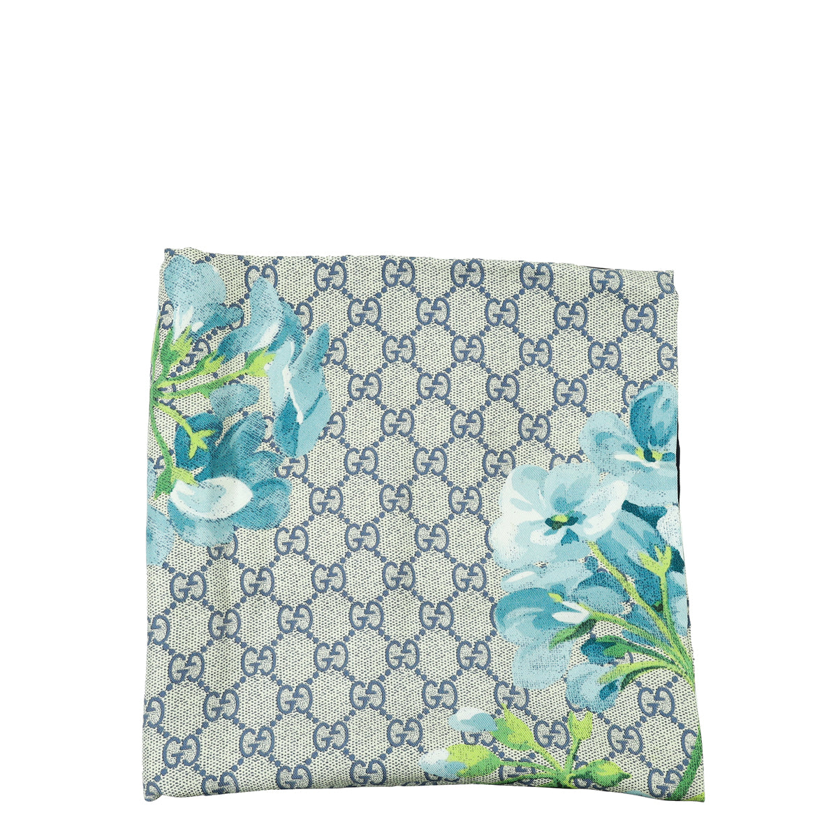 Gucci Blue Multicolor GG Blooms Print Silk Scarf-Gucci-THE CLOSET