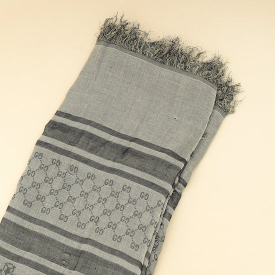 Gucci Gray GG Diamante Survive Shawl Scarf-Gucci-THE CLOSET