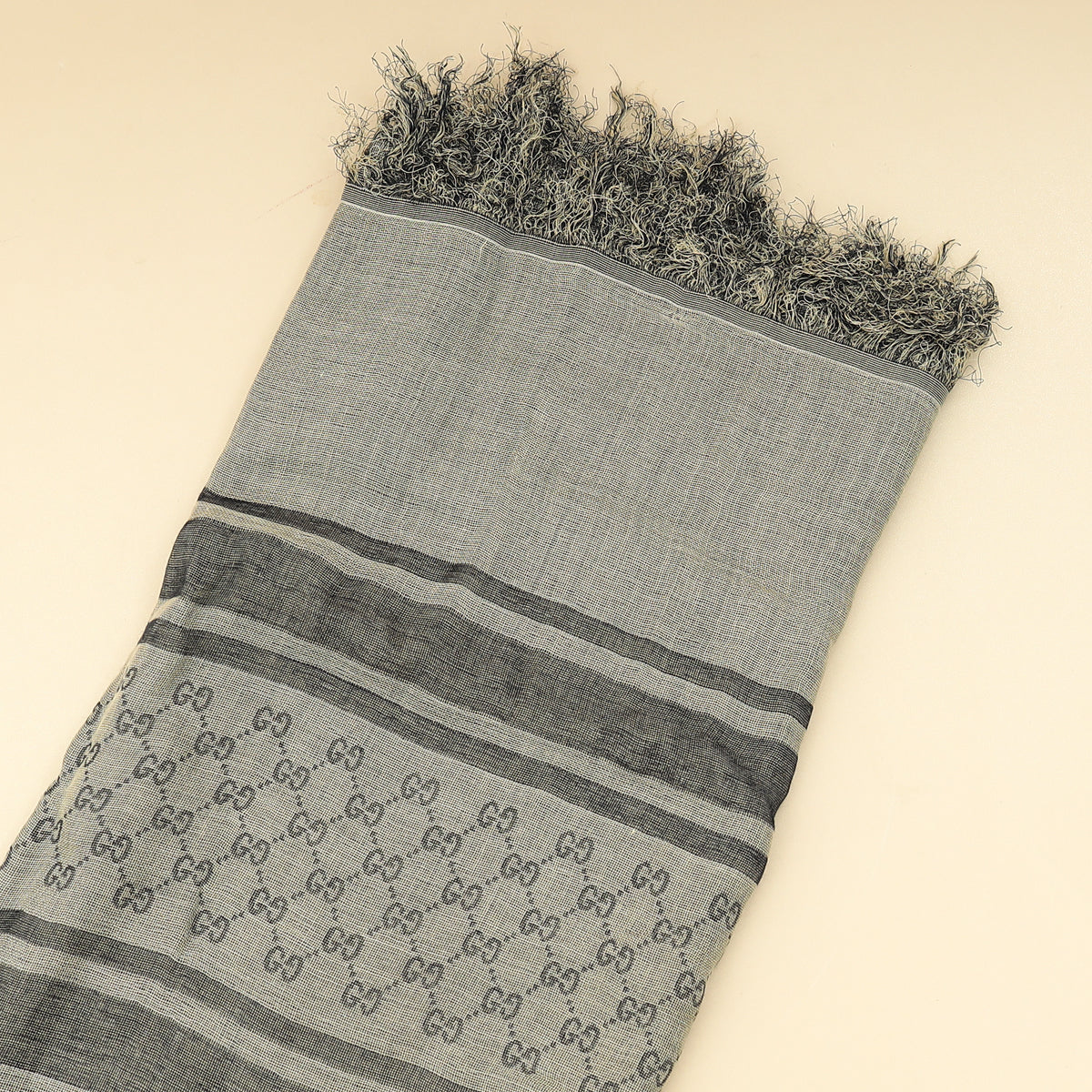 Gucci Gray GG Diamante Survive Shawl Scarf-Gucci-THE CLOSET