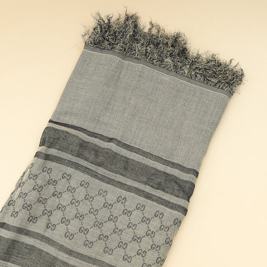 Gucci Gray GG Diamante Survive Shawl Scarf-Gucci-THE CLOSET