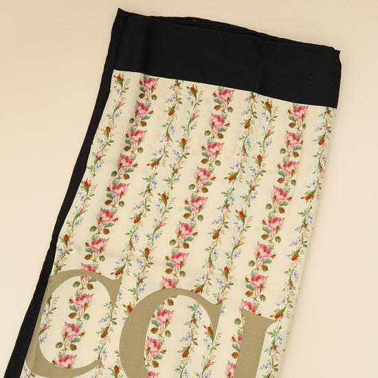 Gucci Multicolor Floral GG Web Print Scarf-Gucci-THE CLOSET