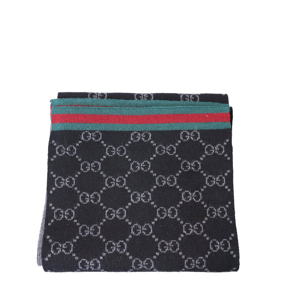 Gucci Bicolor GG Logo Wool Men's Scarf