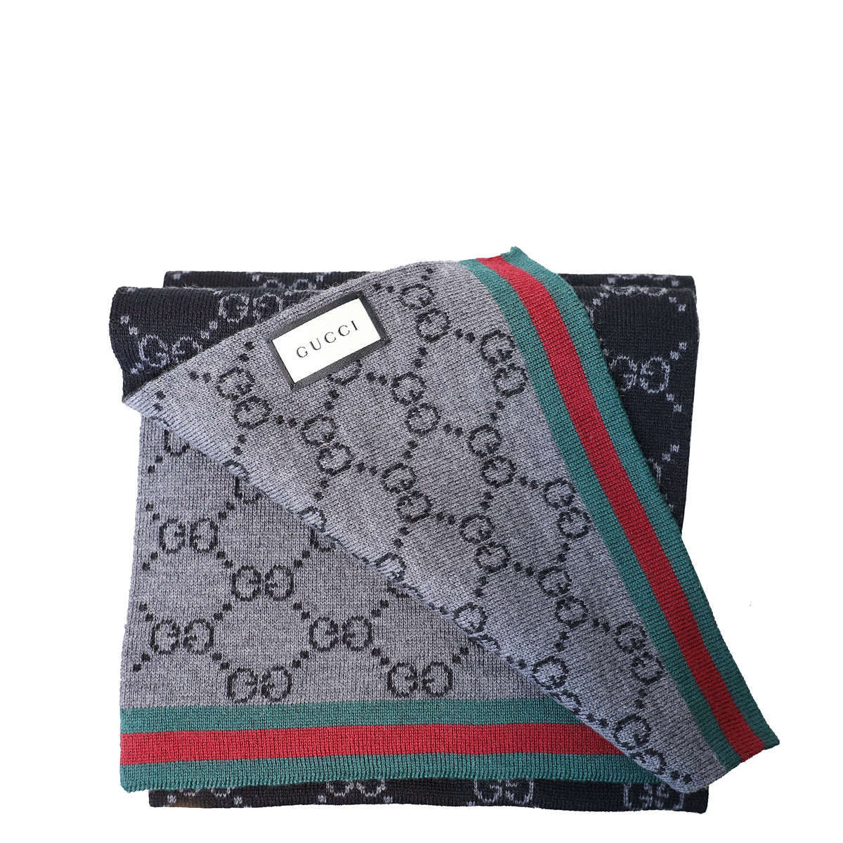 Gucci Bicolor GG Logo Wool Men's Scarf