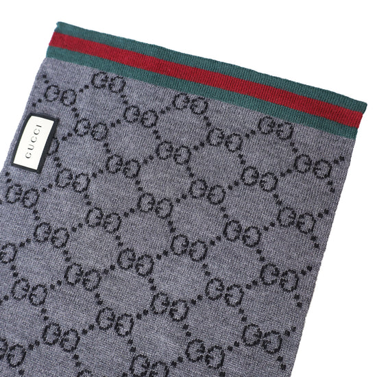 Gucci Bicolor GG Logo Wool Men's Scarf