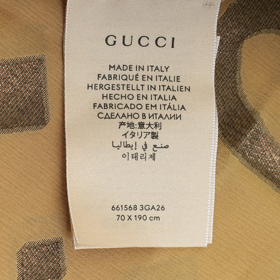 Gucci Bicolor GG Fil Coupé Lamé Stole Scarf