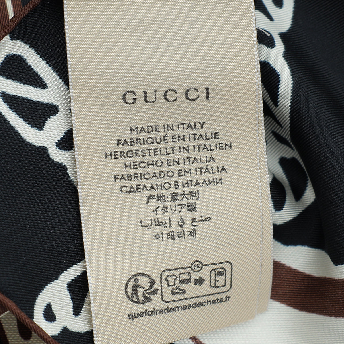 Gucci Multicolor Bag Print Twill Carre Scarf