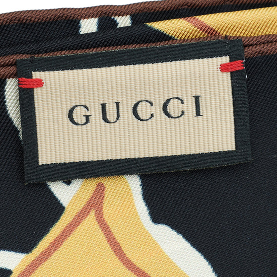 Gucci Multicolor Bag Print Twill Carre Scarf