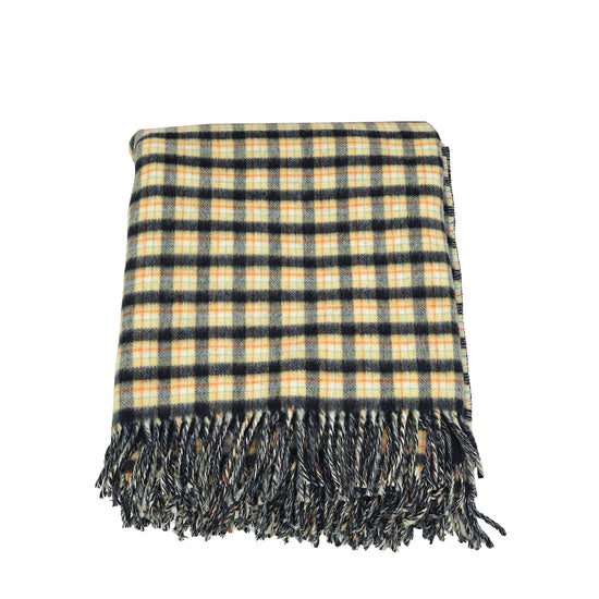 Gucci Multiple Colors Reversible Check Poncho Wool Cape