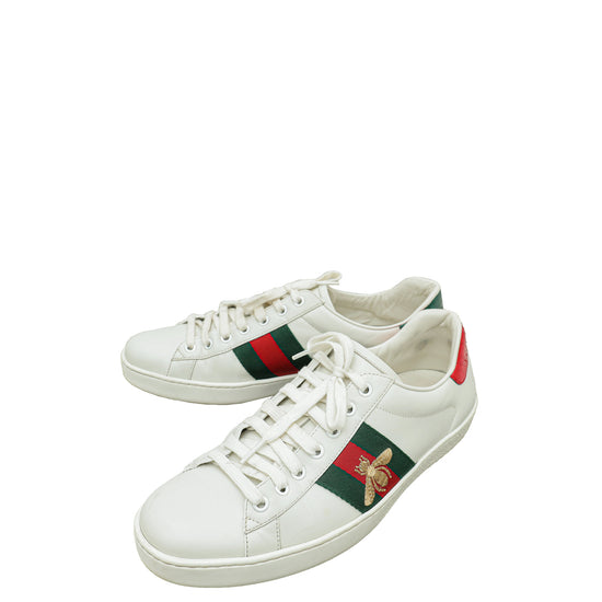 Gucci White Ace Bee Embroidered Sneakers 8