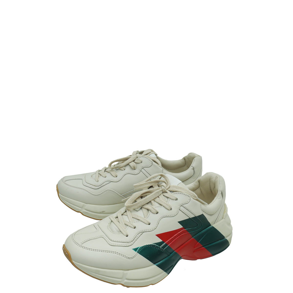 Gucci Cream White Rhyton Web Print Sneaker 7-Gucci-THE CLOSET
