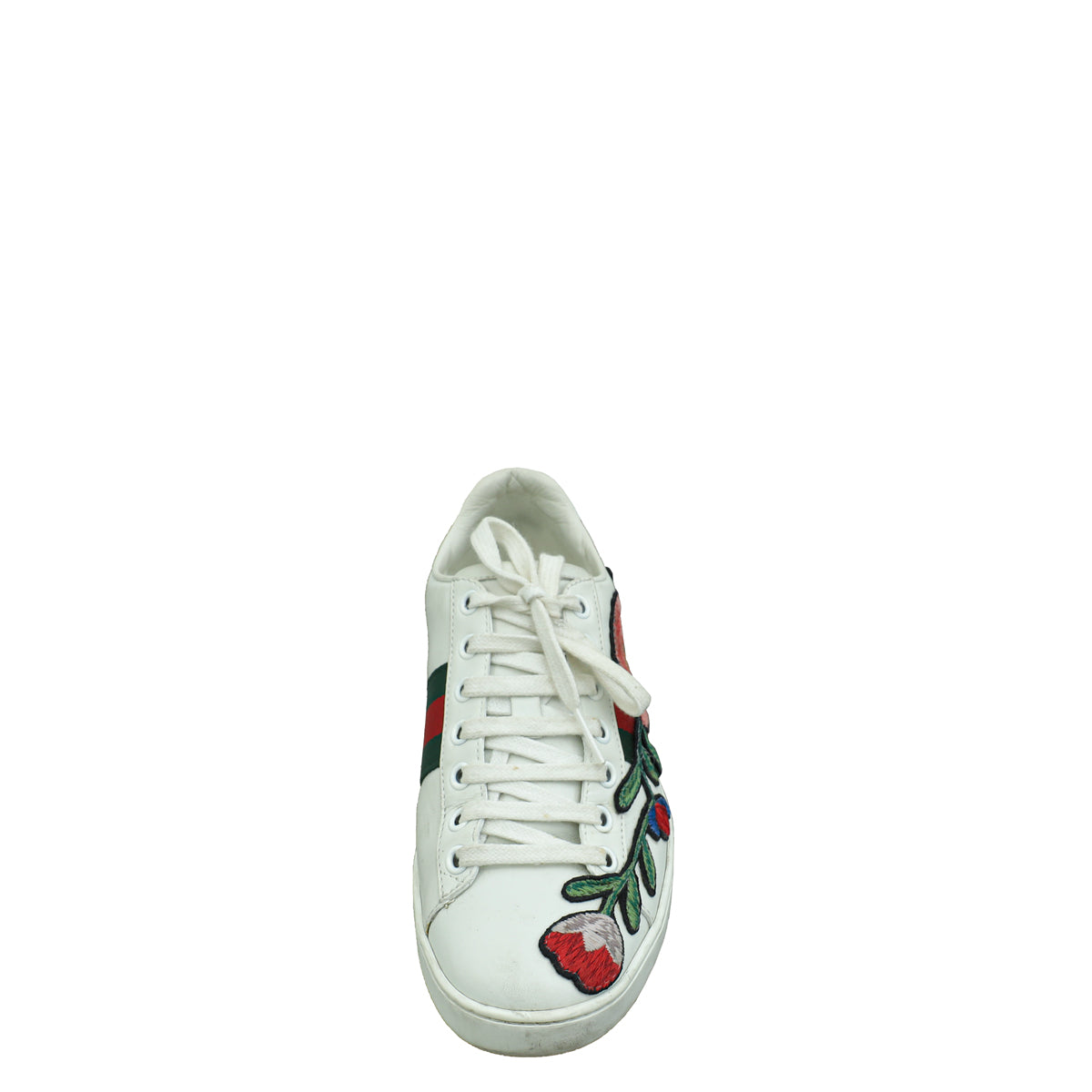 Gucci White Ace Floral Embroidered Sneaker 36