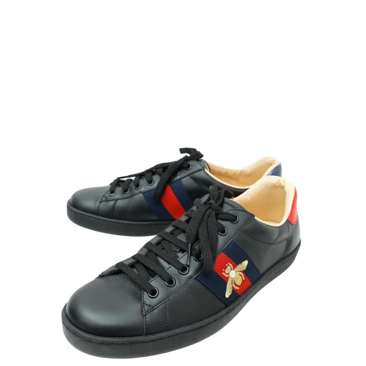 Gucci Black Ace Bee Embroidered Sneaker 8.5-Gucci-THE CLOSET