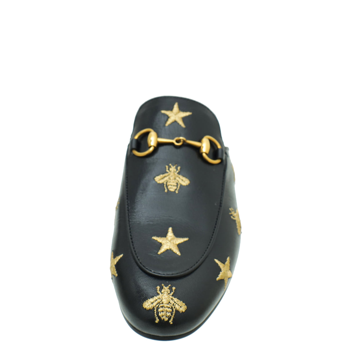Gucci Bicolor Bee Star Princetown Mules 35-Gucci-THE CLOSET