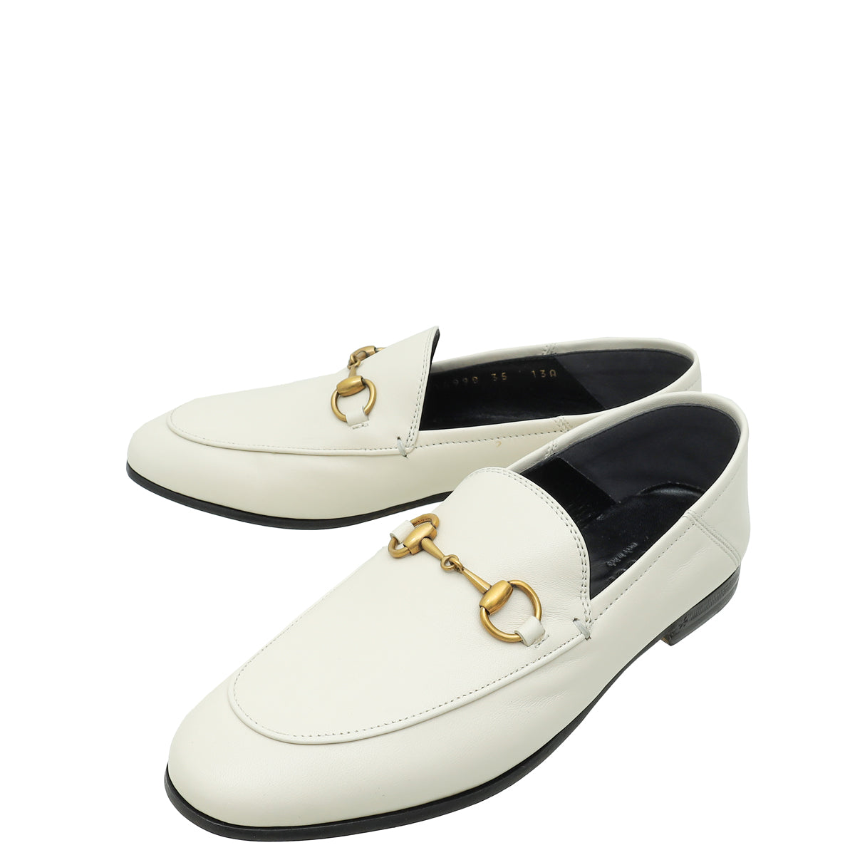 Gucci White Horsebit Loafers 35-Gucci-THE CLOSET