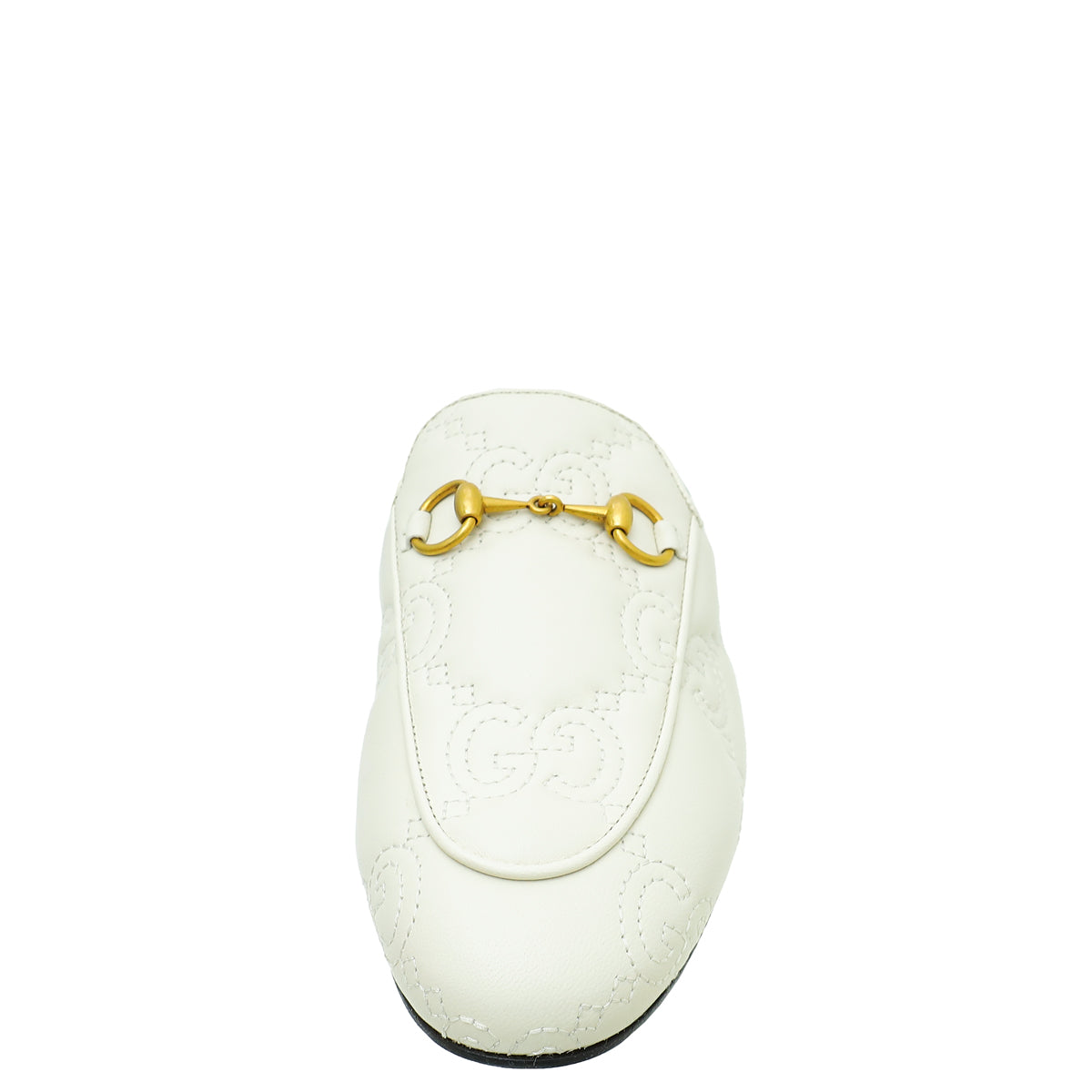 Gucci White GG Jumbo Embossed Princetown Mules 36.5-Gucci-THE CLOSET