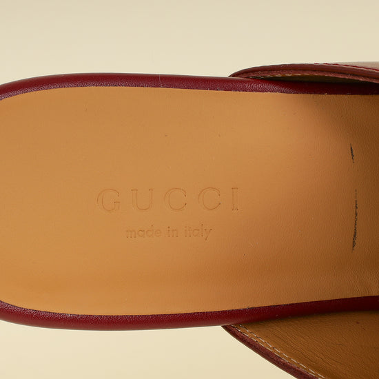Gucci Burgundy Princetown Mules 36-Gucci-THE CLOSET