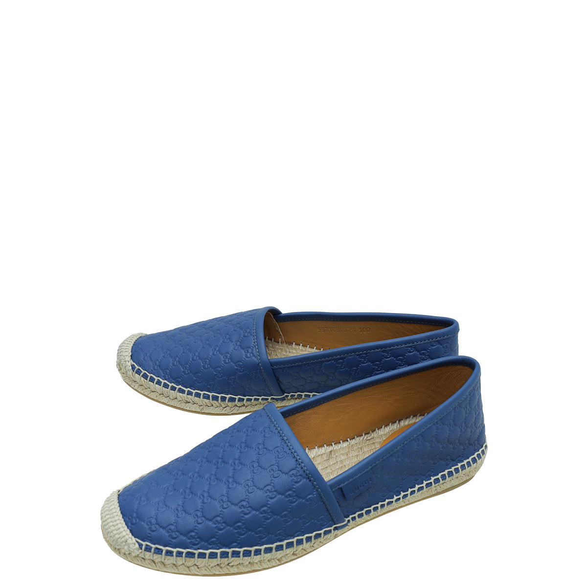 Gucci Blue Microguccissima Flat Espadrille 37.5-Gucci-THE CLOSET