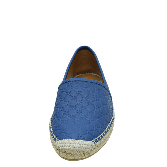 Gucci Blue Microguccissima Flat Espadrille 37.5