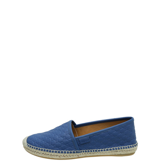 Gucci Blue Microguccissima Flat Espadrille 37.5