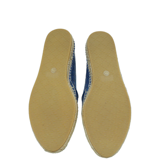 Gucci Blue Microguccissima Flat Espadrille 37.5