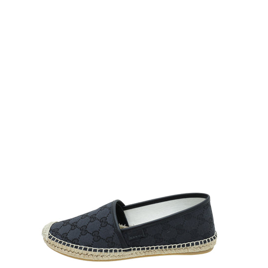 Gucci Black GG Flat Espadrille 37.5