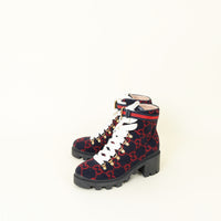Gucci Bicolor GG Combat Ankle Boots 37