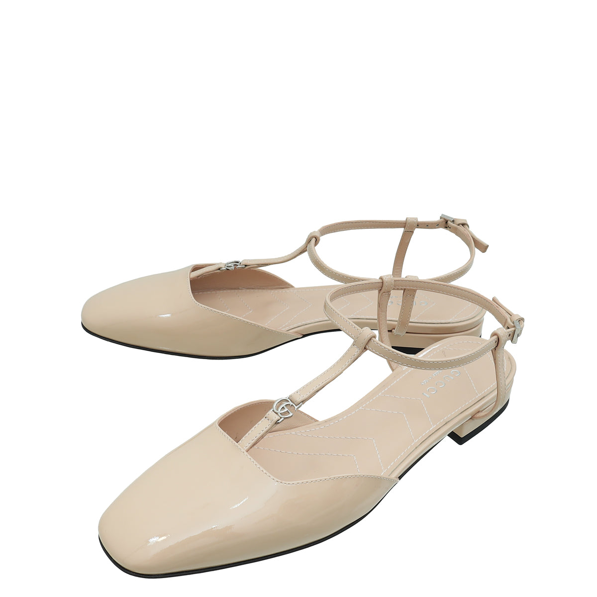 Gucci Beige Double G Ballet Flats 37-Gucci-THE CLOSET