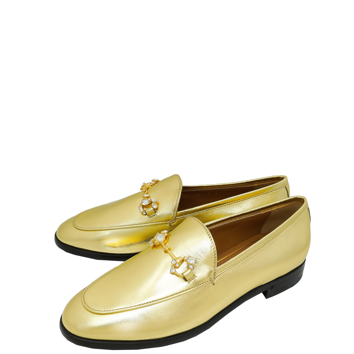 Gucci Gold Jordaan Crystal Loafer 37-Gucci-THE CLOSET