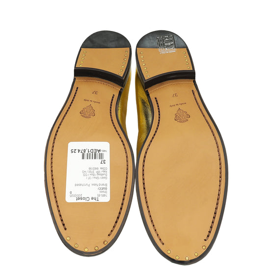 Gucci Gold Jordaan Crystal Loafer 37-Gucci-THE CLOSET