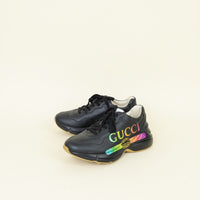 Gucci Black Logo Rhyton Sneakers 38.5