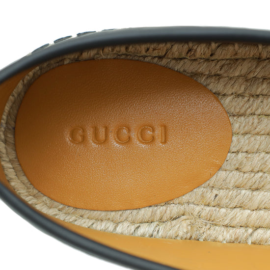 Gucci Black Microguccissima Espadrille 39.5