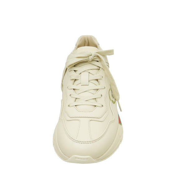 Gucci Ivory Logo Rhyton Trainer Sneakers 39.5