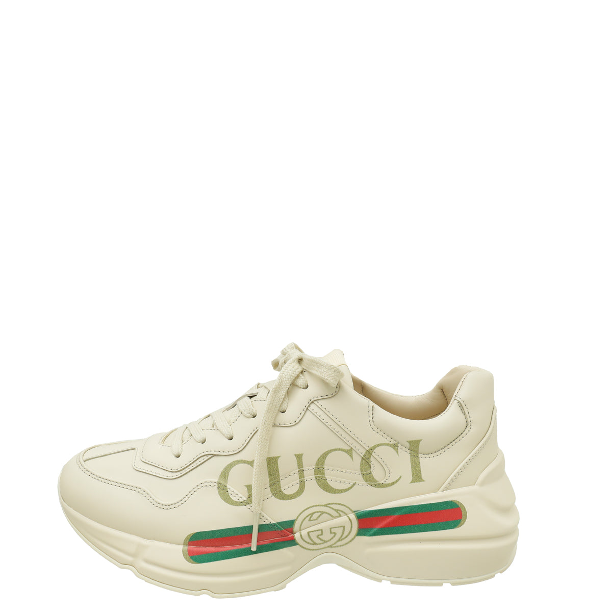 Gucci Ivory Logo Rhyton Trainer Sneakers 39.5