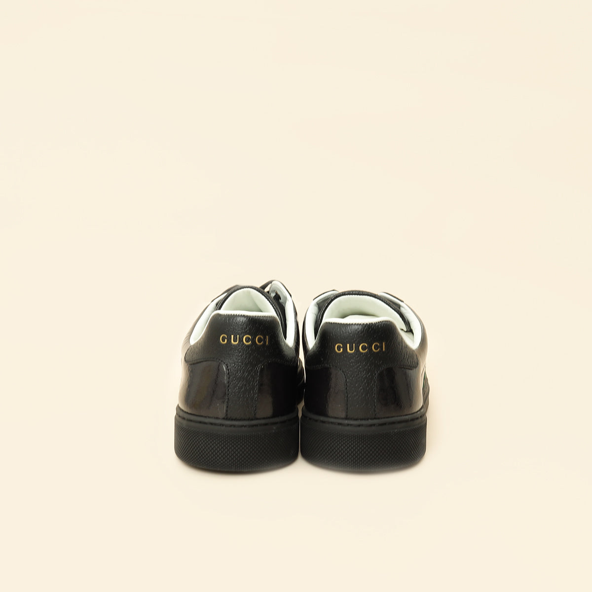 Gucci Black GG Crystal Ace Trainer w/ Web 40.5-Gucci-THE CLOSET