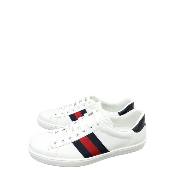 Gucci White Ace Sneakers 8.5