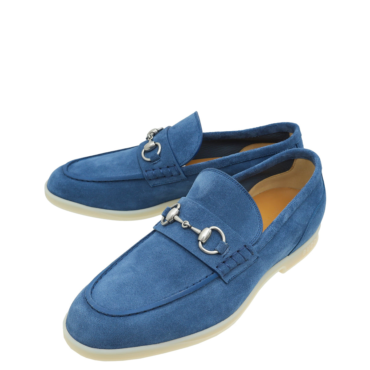 Gucci Blue Horsebit Suede Men's Loafer 8.5-Gucci-THE CLOSET
