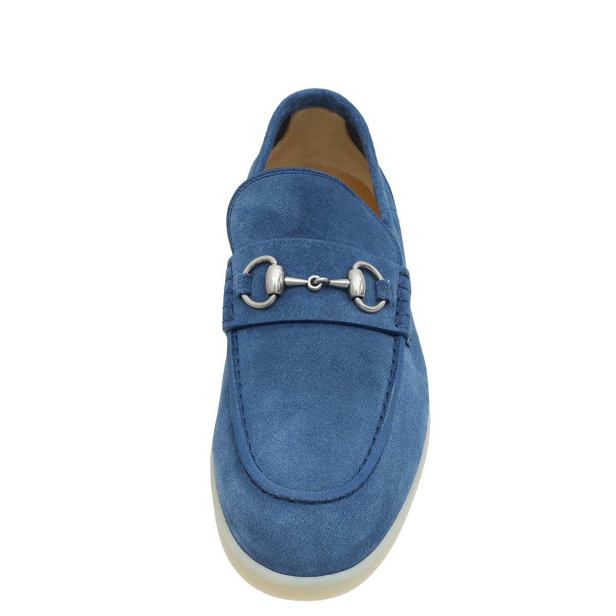 Gucci Blue Horsebit Suede Men's Loafer 8.5-Gucci-THE CLOSET
