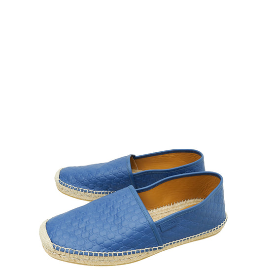 Gucci Blue Microguccissima Flat Espadrille 10