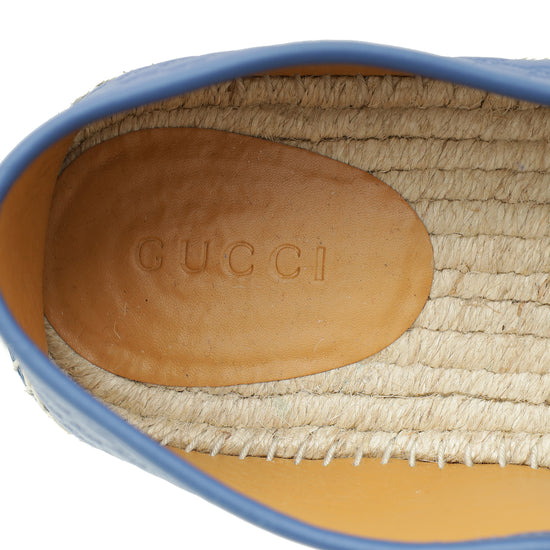 Gucci Blue Microguccissima Flat Espadrille 10