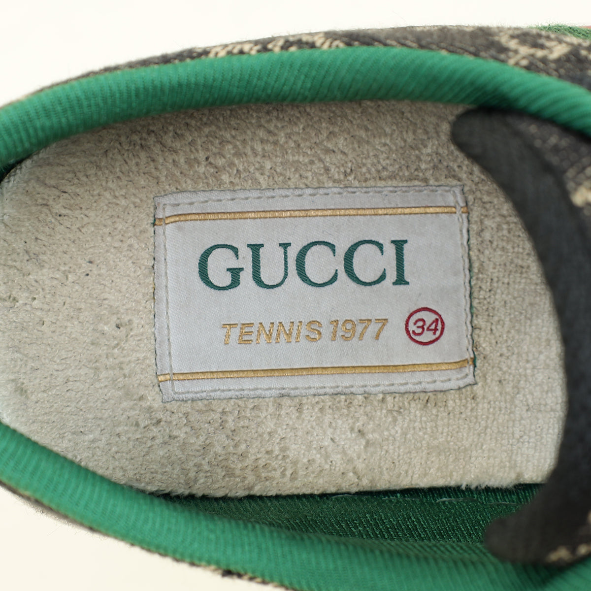 Gucci Black GG Web Tennis 1977 Sneaker 34