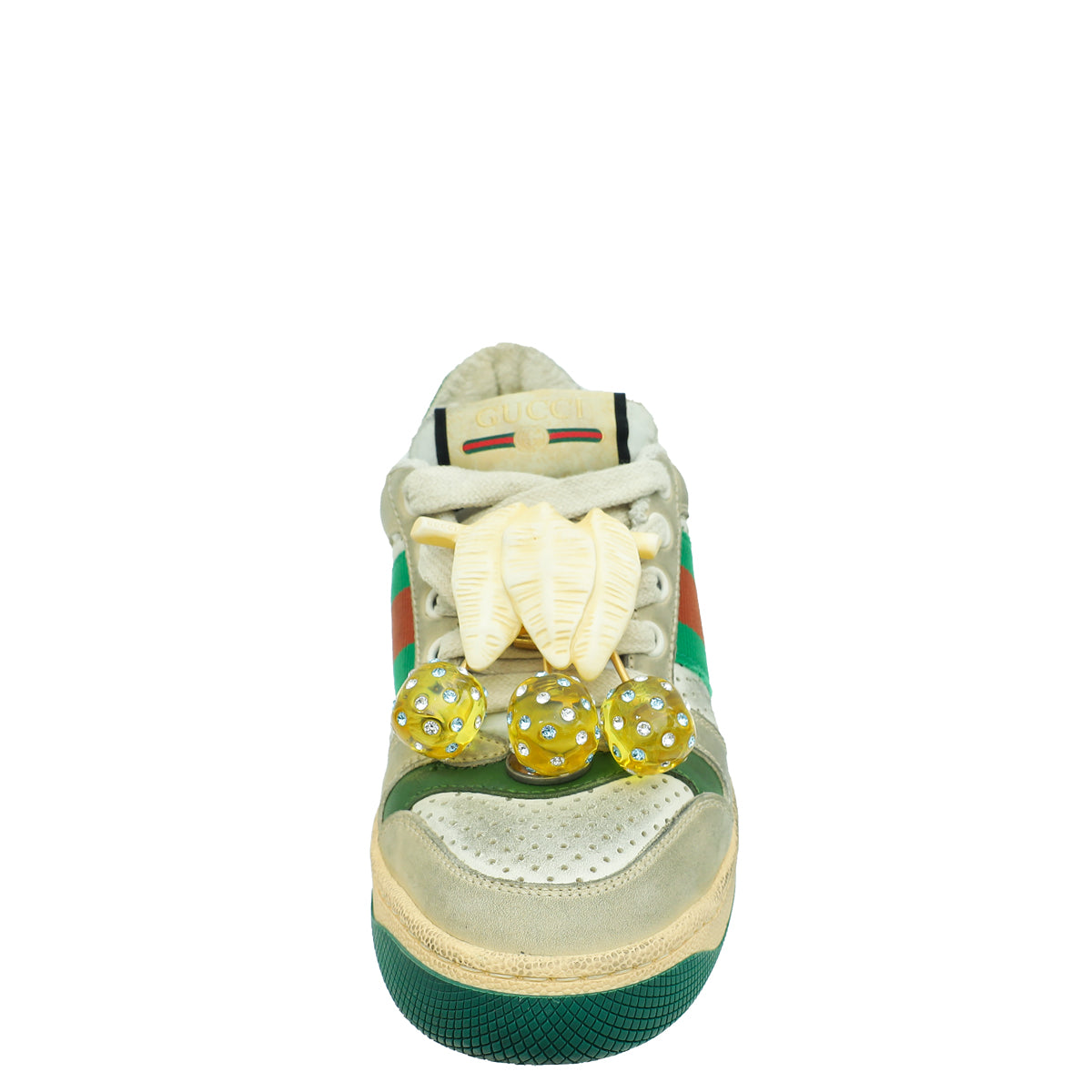 Gucci Dusty White Cherries Screener Sneakers 34-Gucci-THE CLOSET